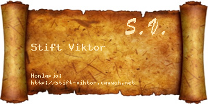 Stift Viktor névjegykártya